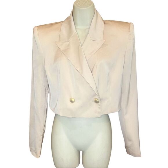 KIMBERLY GOLDSON Eboni Cropped Double-Breasted Blazer in Ivory NWT Size 6 - Picture 6 of 9